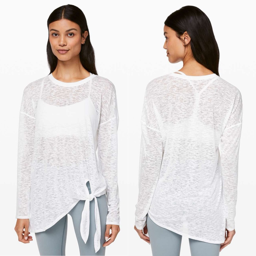 Lululemon Tie Your Practice Long Sleeve White sz 4